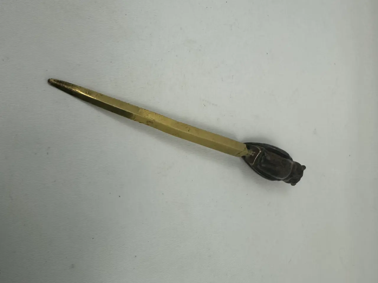 Billede 3 - Vintage brevåbner / brevkniv i messing m. ugle