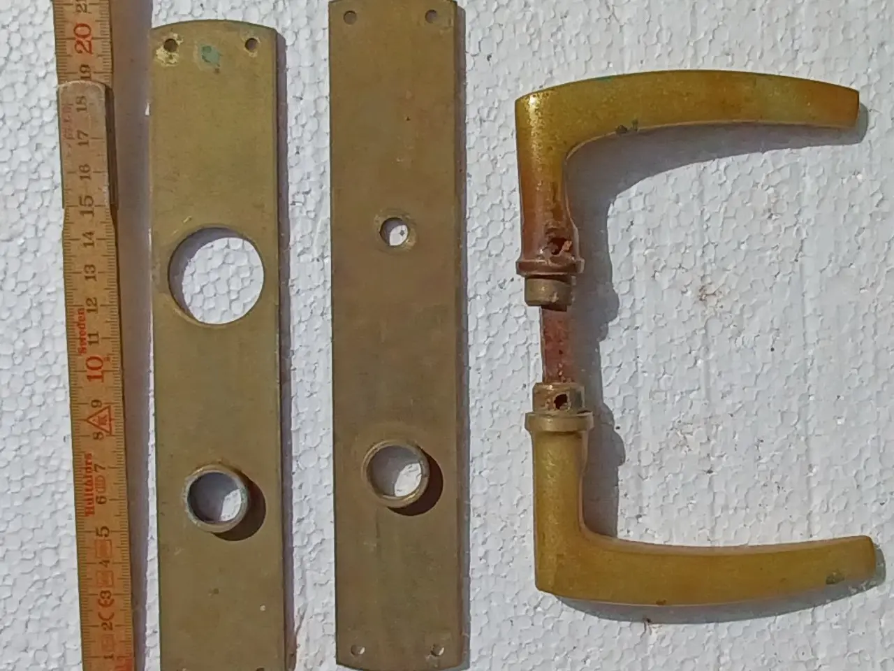 Billede 2 - Dørgreb, messing, gamle.