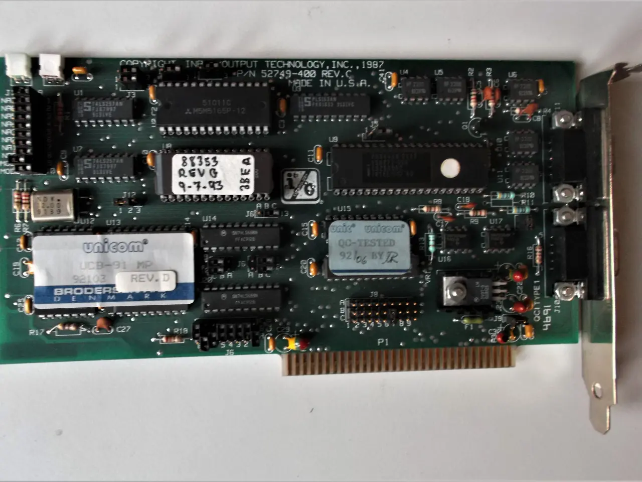 Billede 1 - RS-485 I / O printkort med 16 bit ISA bus