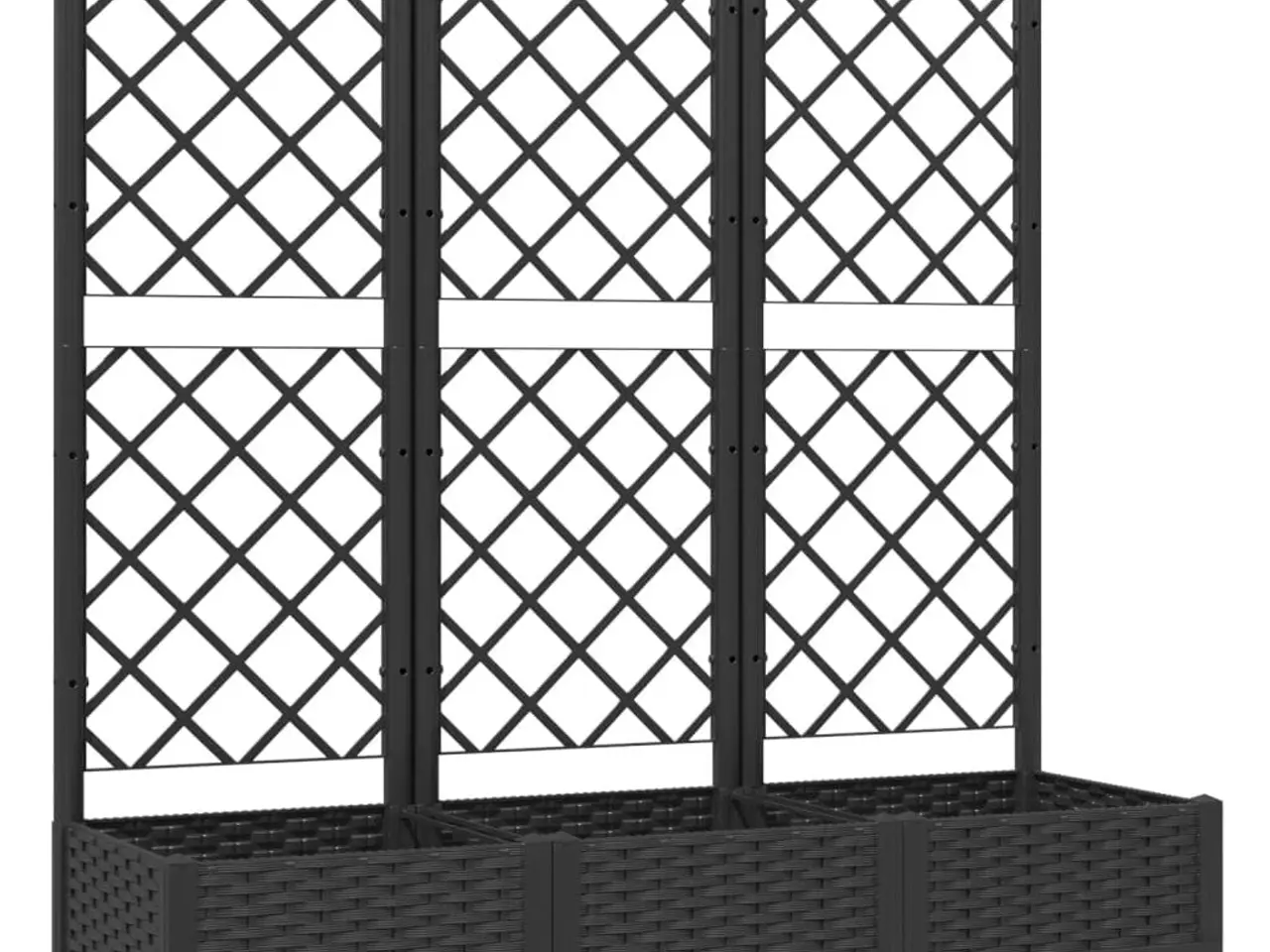 Billede 2 - Haveplantekasse med espalier sort 120x40x121,5 cm PP