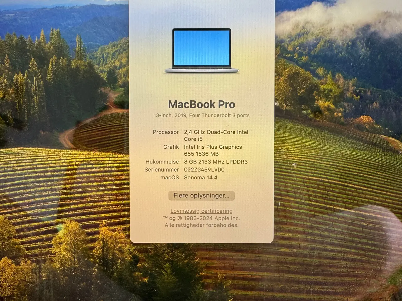 Billede 8 - Apple MacBook Pro 13” 2019 – 256GB – Meget flot st