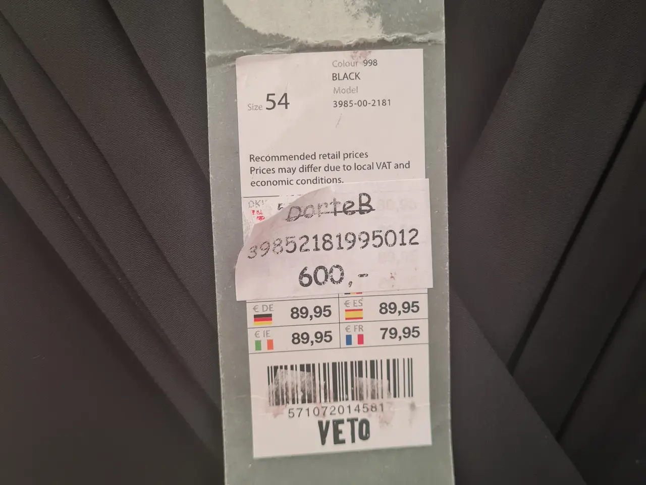 Billede 9 -  Veto Ny sort kjole str 54