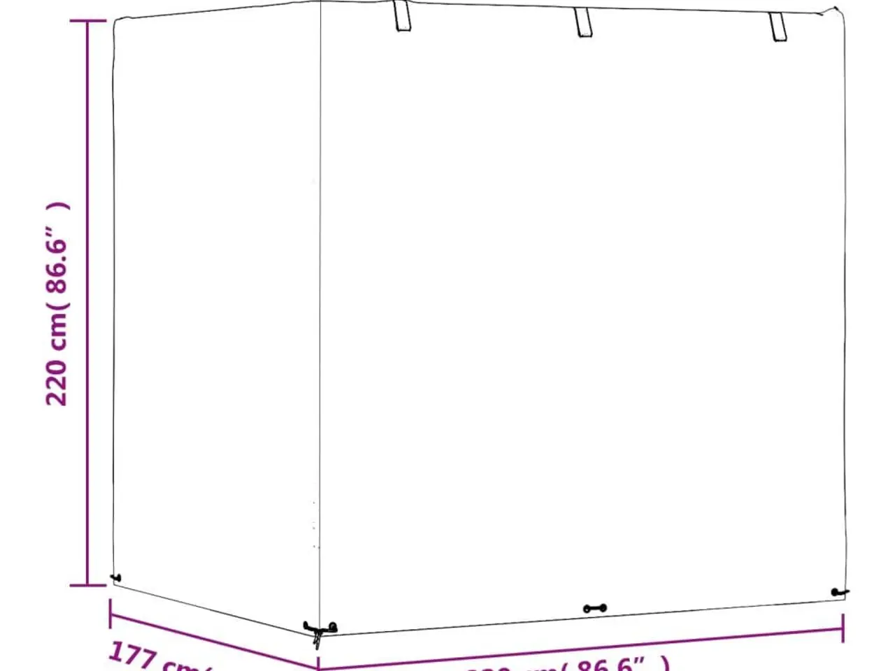 Billede 10 - Overtræk til gyngebænk - 220 × 177 × 220 cm, sort PE, 12 øjer