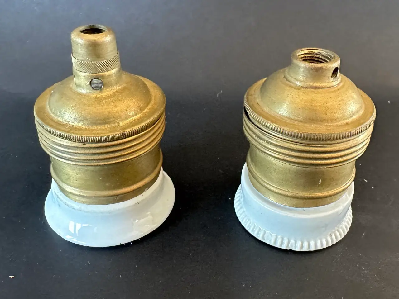 Billede 1 - Lampefatning, Messing/Keramik fatninger
