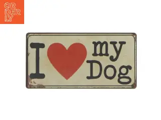 Magnetisk skilt 'I love my dog' fra Lafinesse (str. 10x5 cm)