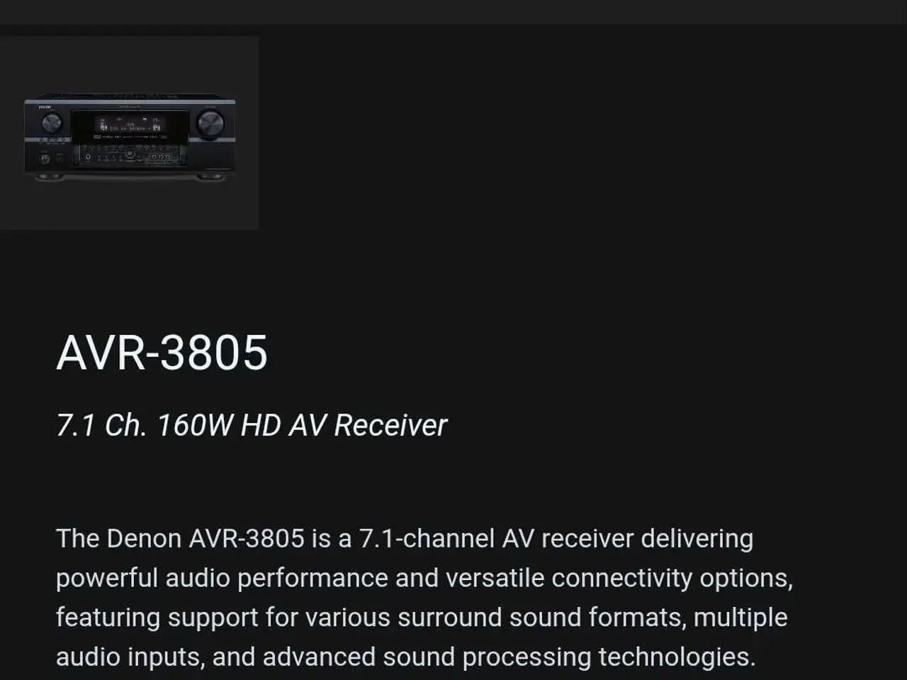 Billede 3 - Denon AVR-3805 forstærker/receiver