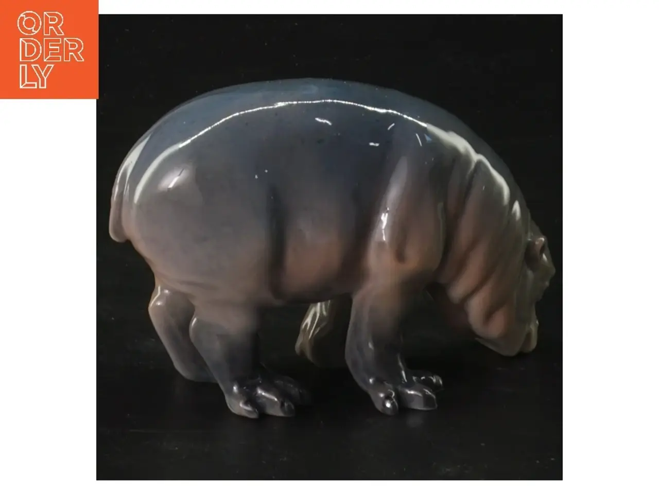 Billede 2 - Porcelænsfigur af flodhest (str. 11x6 cm)