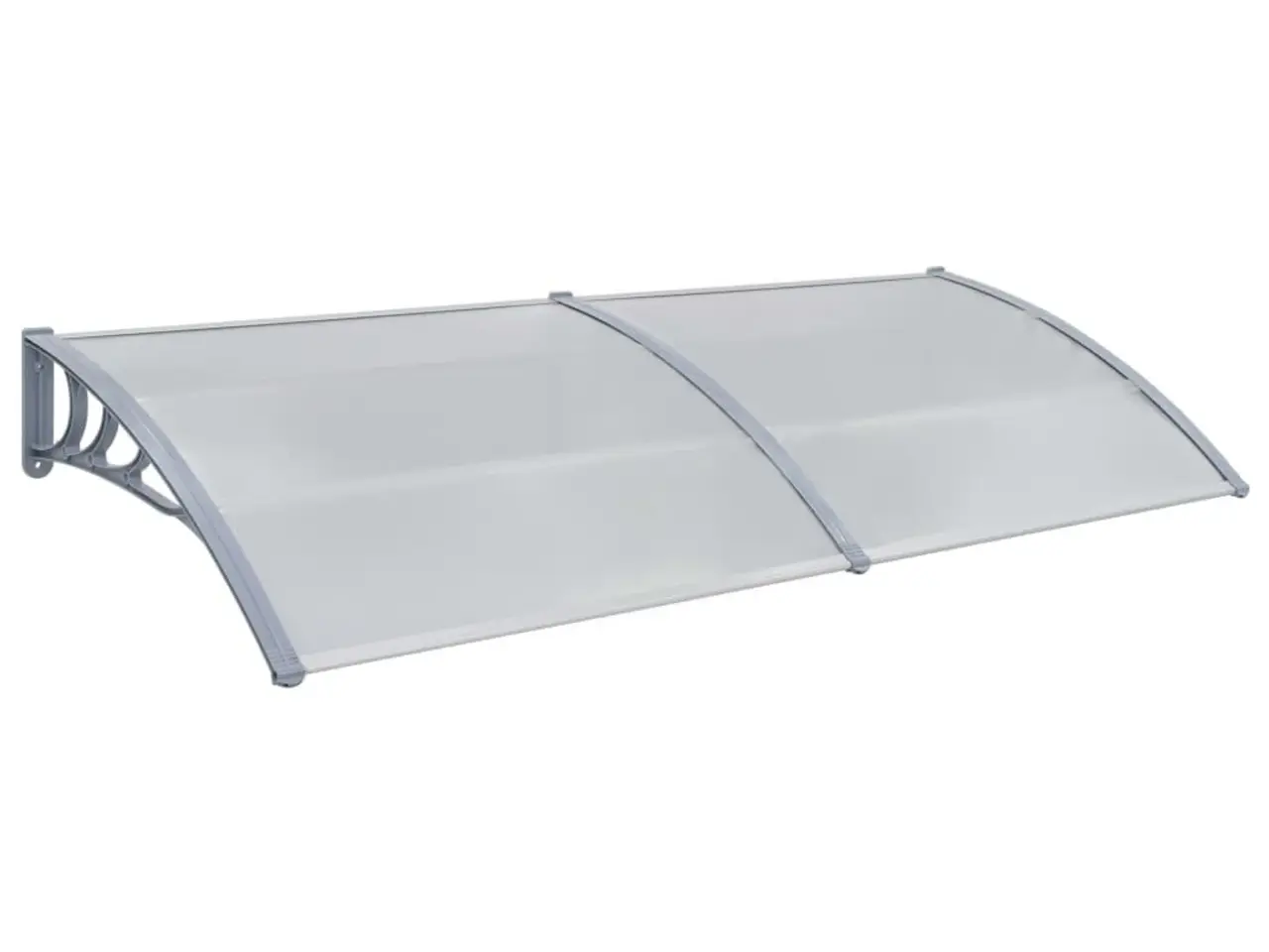 Billede 1 - Dørbaldakin 200 × 100 cm - grå beslag og klare PC-plader