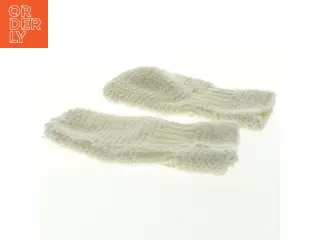 Hvide strikvanter til baby (str. 13x8 cm)