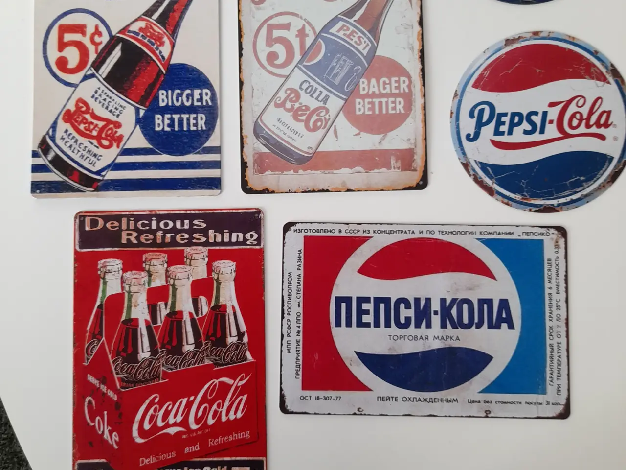 Billede 1 - Pepsi og coca cola skilte i metal 
