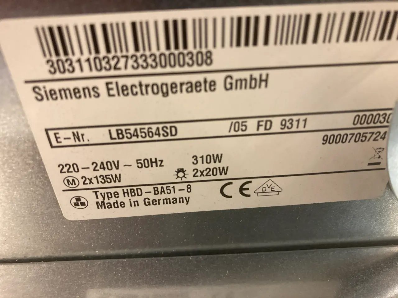 Billede 3 - Siemens indbygnings emhætte