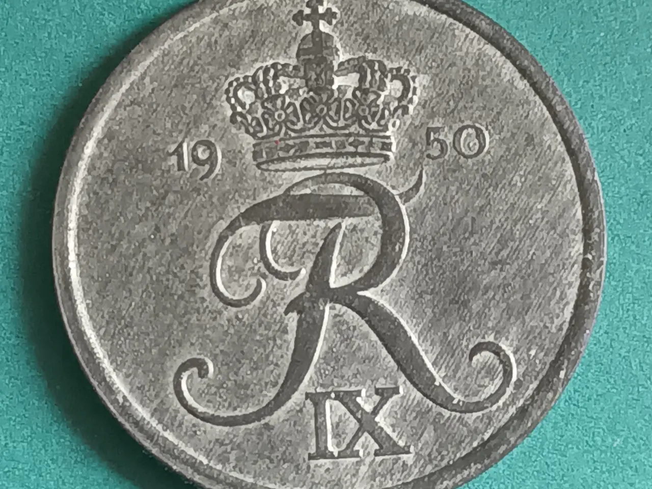 Billede 1 - 5 Øre 1950 i flot kvalitet, stadig lidt møntskær.