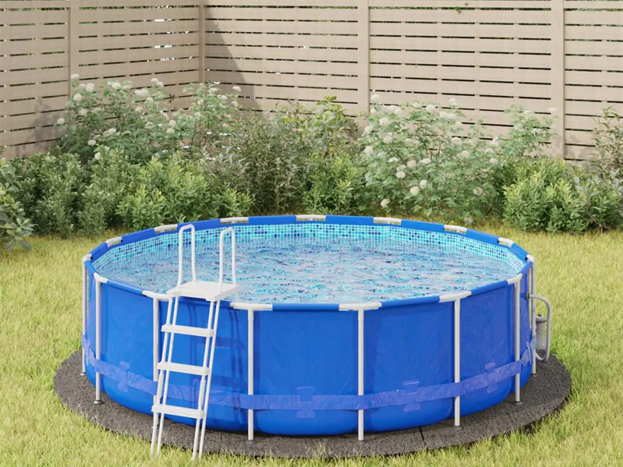 Billede 1 - Poolunderlag Ø366 cm polyester-geotekstil lysegrå