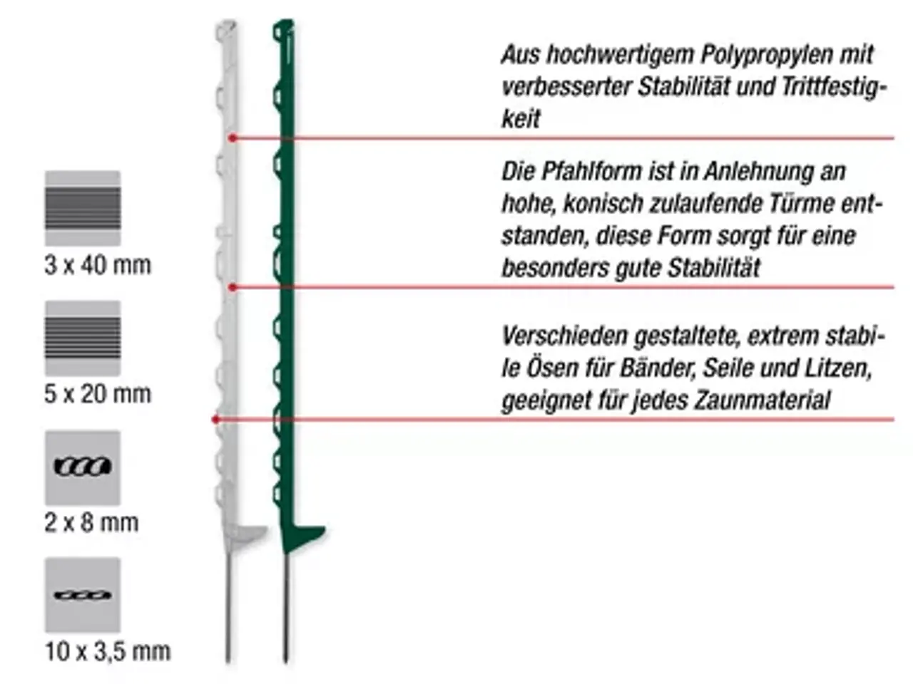 Billede 2 - Horizont Kunststoffpfahl turbomax 115 I grün 10STK
