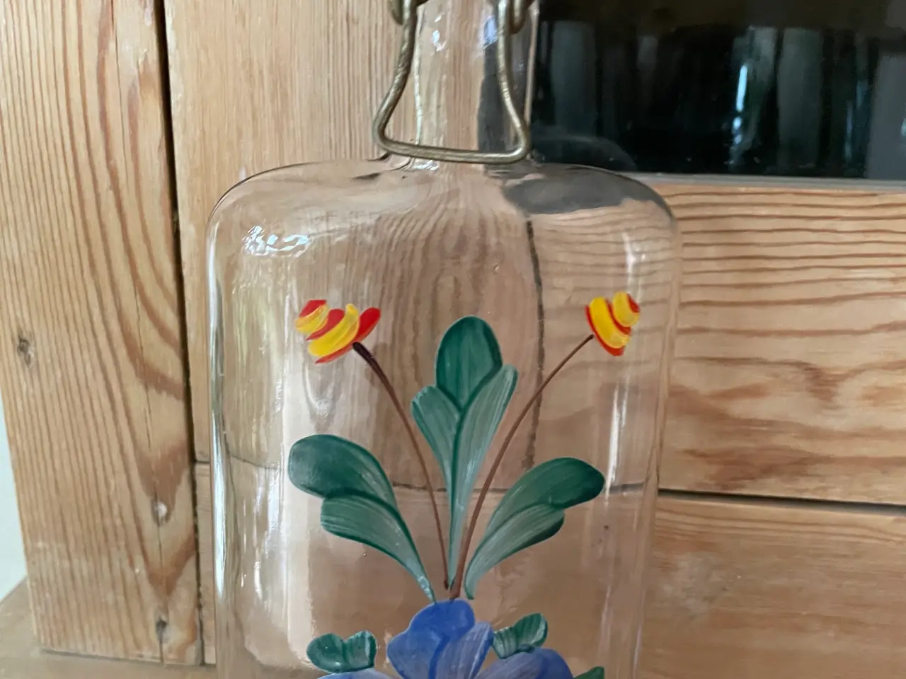 Billede 3 - Gamle glas og termoflaske - Håndmalede