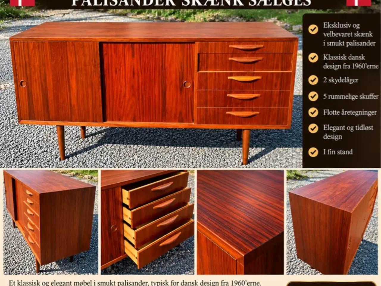 Billede 1 - Palisander Skænk Retro
