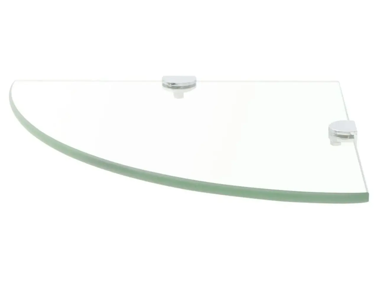Billede 2 - Hjørnehylde med krombeslag i klart glas 25 x 25 cm