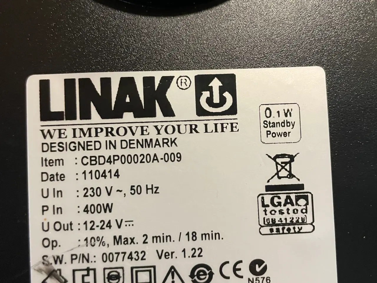 Billede 4 - Hæve/sænke bord. Linak.