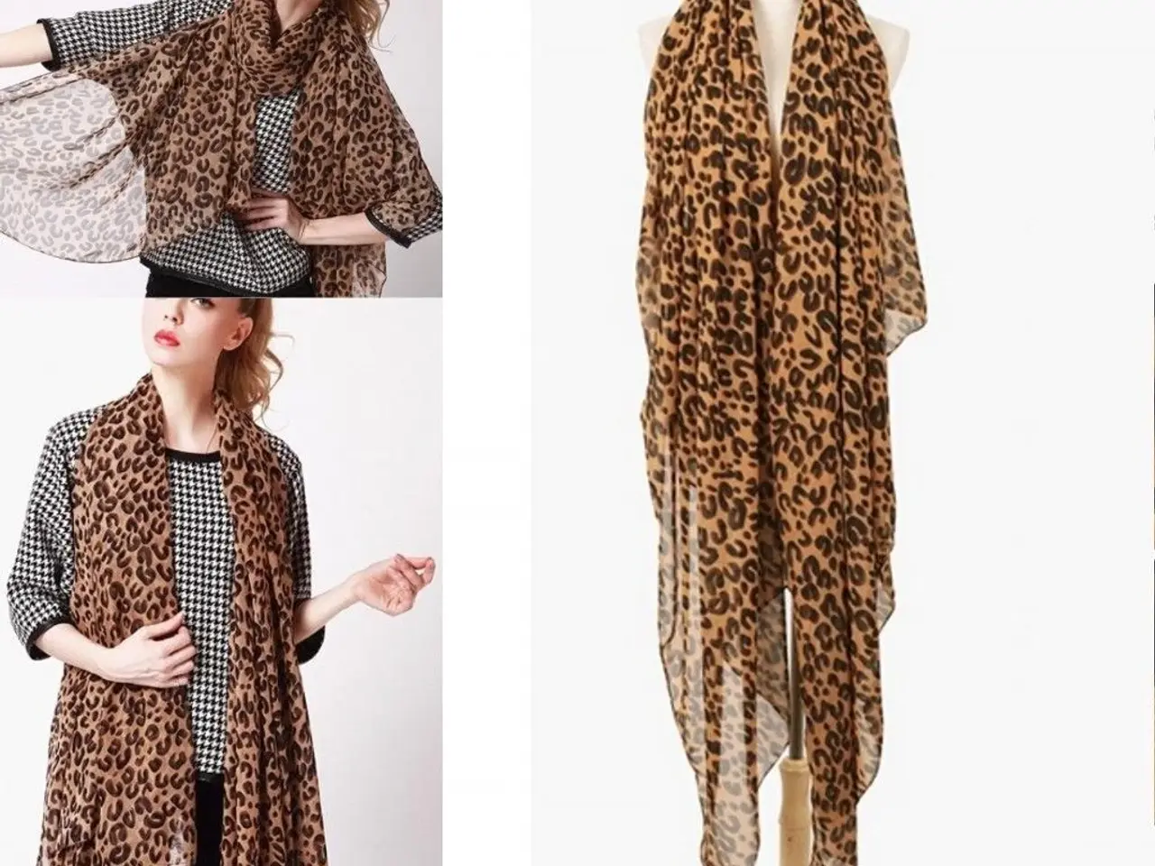 Billede 2 - Tørklæde (aflangt) med leopard print