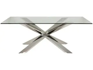 Stilrent glas spisebord (200x100 cm)