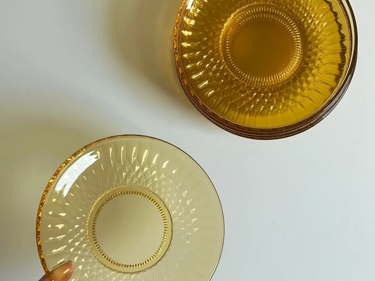 Billede 8 - Kagetallerkner, ravfarvet glas, 6 stk samlet