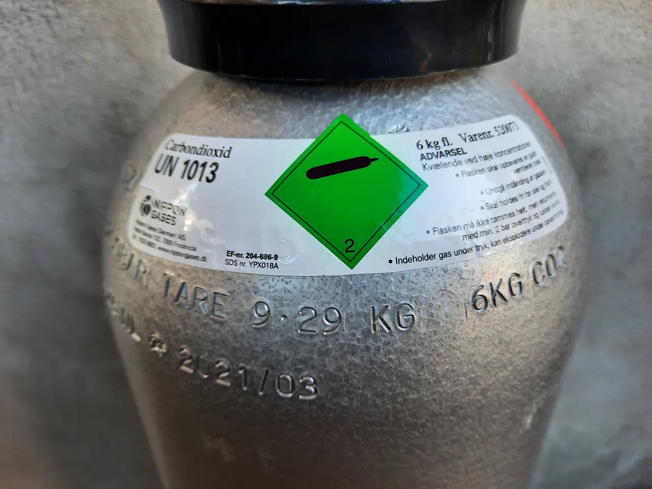 Billede 6 - Co2 6 kg Fuld Ejerflaske .Yara / Nippon Gases
