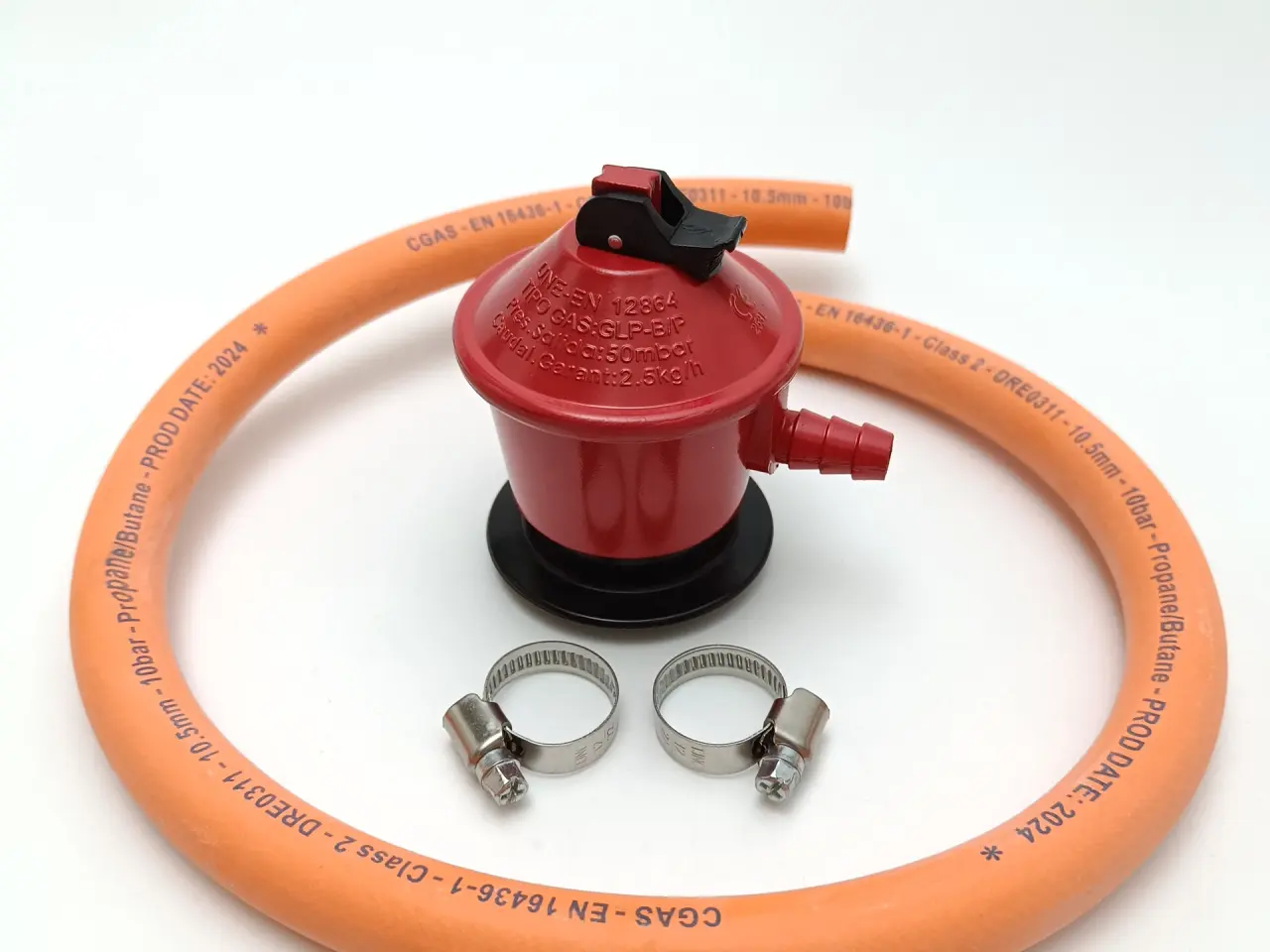 Billede 10 - NY! Gasregulator 50mbar + Gasslange + 2 Spændebånd