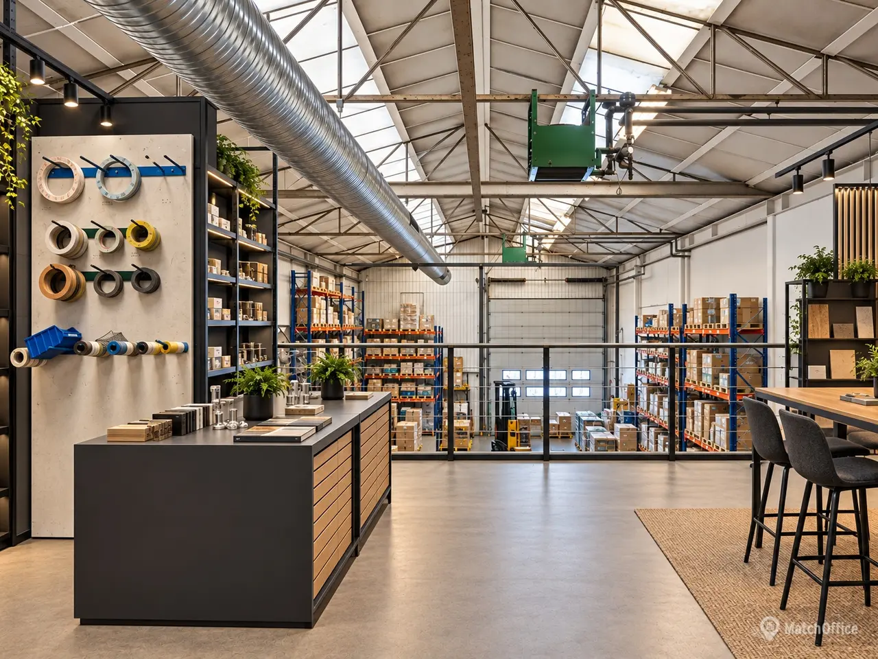 Billede 2 - Højloftet værksted/showroom med indskudt dæk