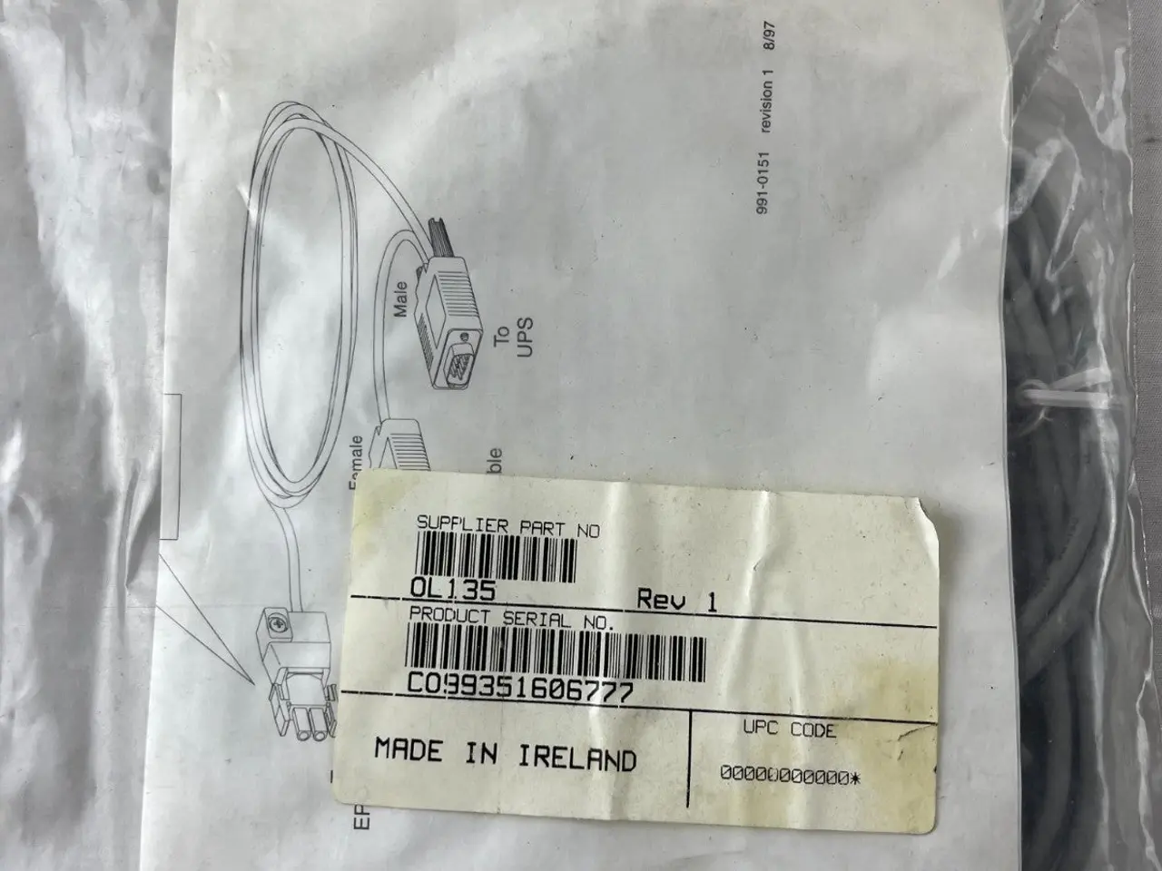 Billede 3 - IBM / APC UPS Serial Interface kabel OL135