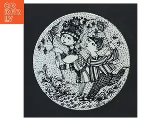 Bjørn Wiinblad Nymølle vægplatte "August Bye-Bye" Ø15,5 cm fra Nymlle (str. Ø 15,5 cm)