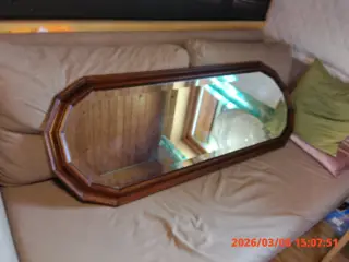 Rektangulært spejl med facetslebet glas