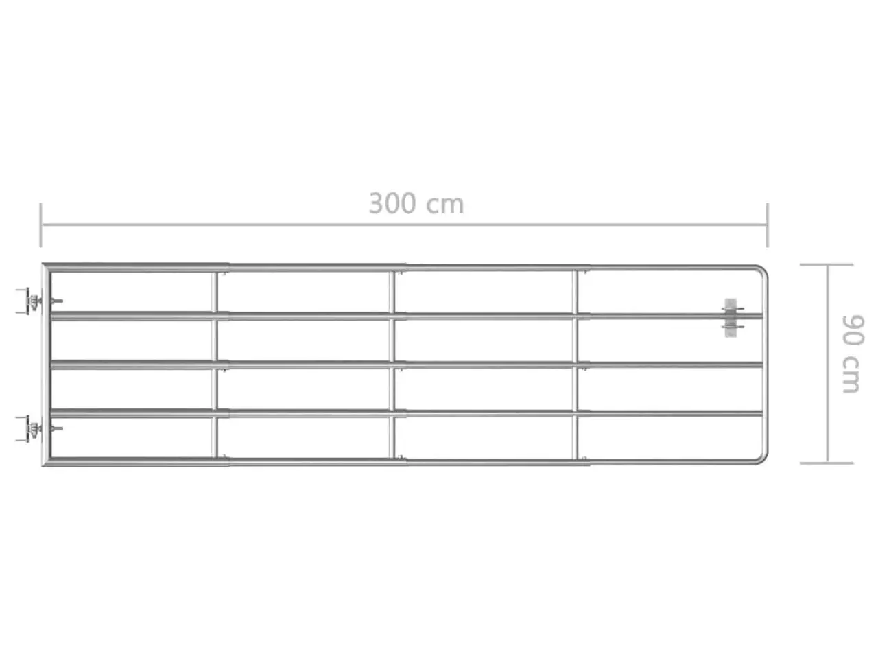 Billede 5 - Marklåge 5 stænger (115-300) × 90 cm - galvaniseret stål, sølvfarvet