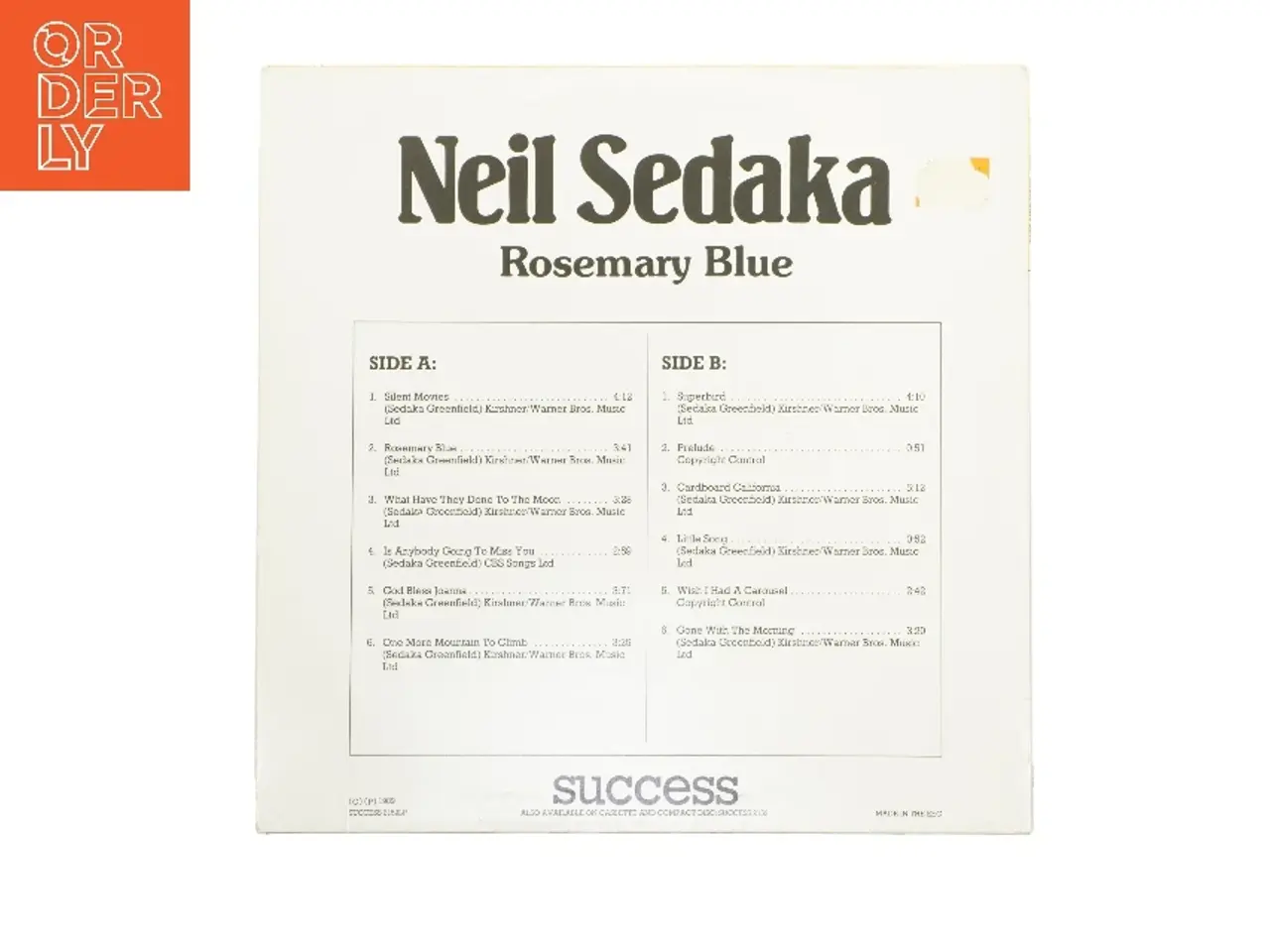 Billede 2 - Neil Sedaka - Rosemary Blue LP fra Neil Sedaka