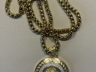 Goldfilled venezia kæde med Versace vedhæng 