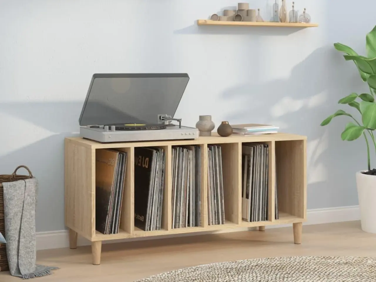 Billede 1 - Vinylskab 100×38×48 cm - konstrueret træ i sonoma-eg