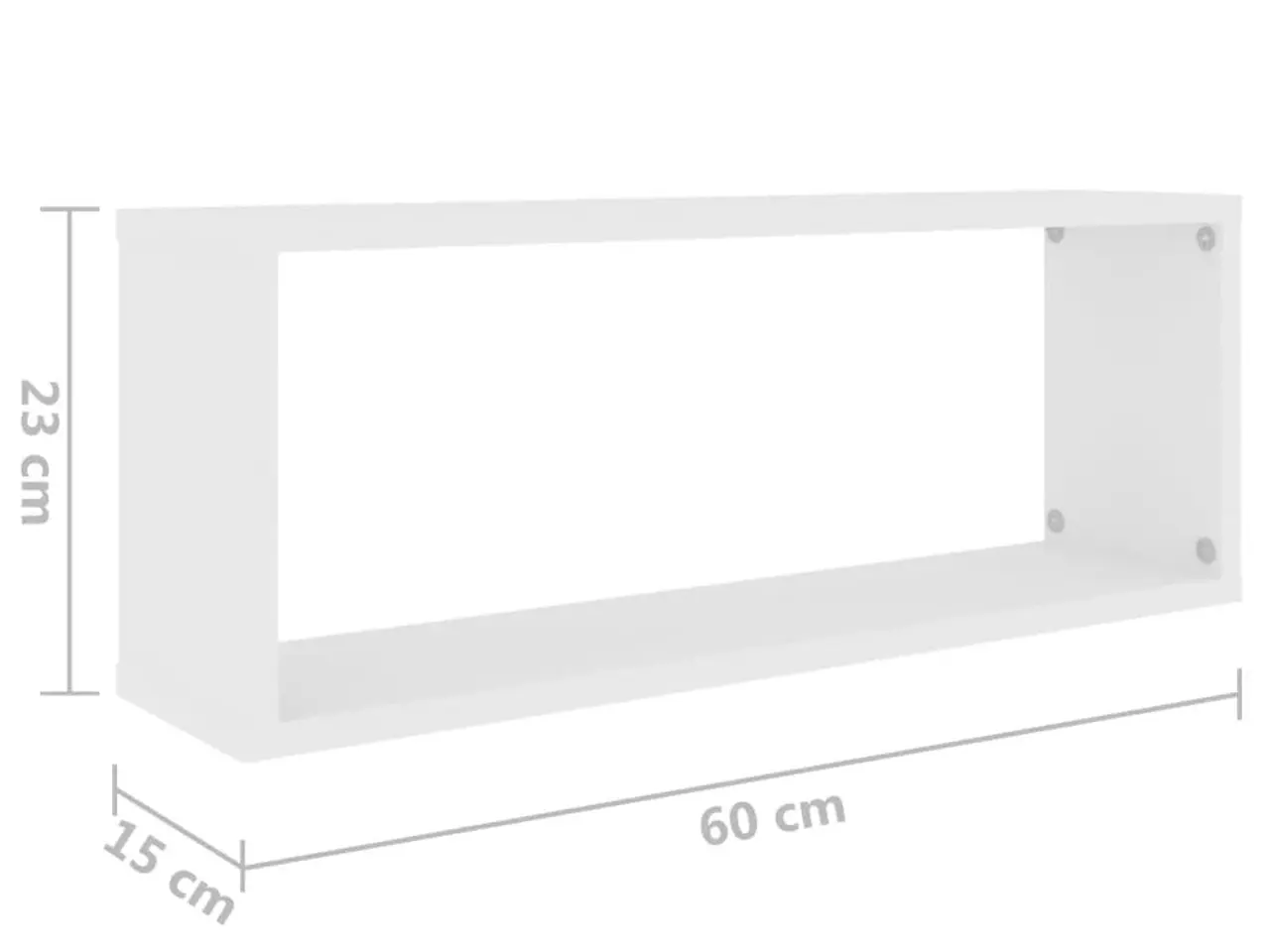 Billede 9 - Væghylder 2 stk. 60x15x23 cm kubeformet konstrueret træ hvid