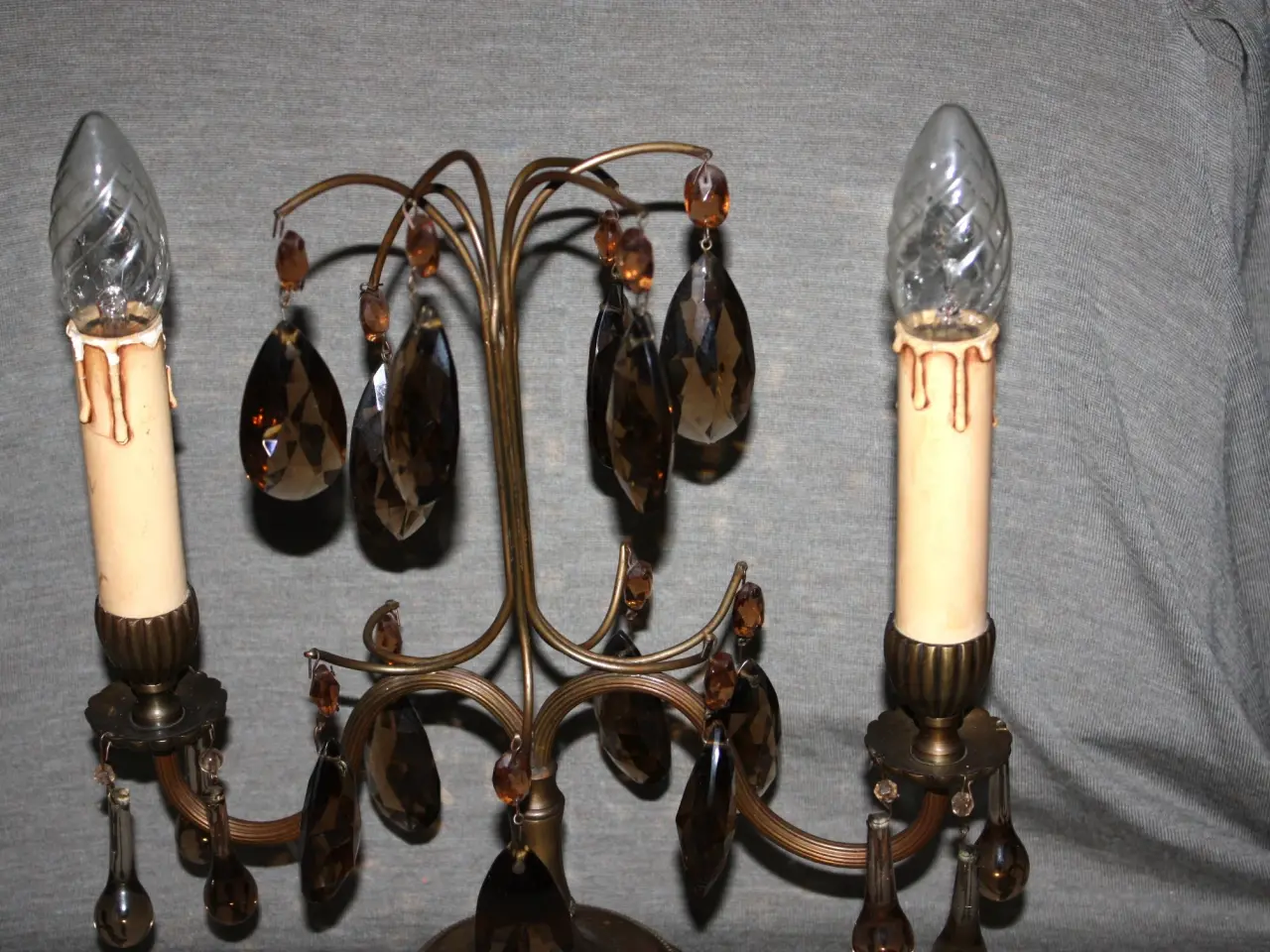 Billede 7 - Bordlampe med prismer antik