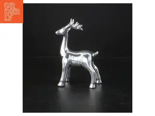Sølvfarvet dekorativt rådyr (str. 16x9 cm)