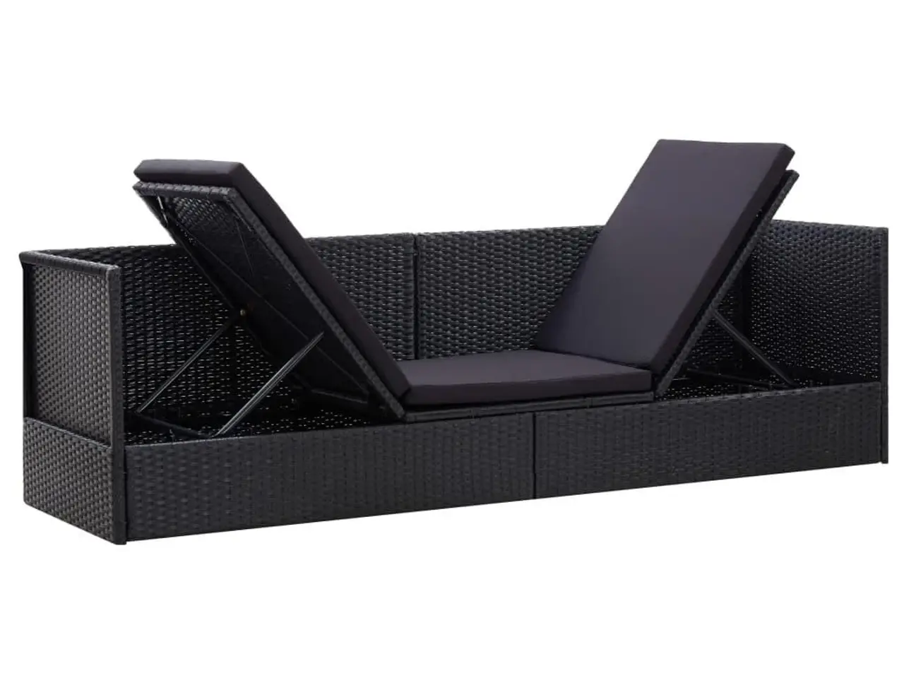 Billede 3 - Haveseng med hynde og puder polyrattan sort