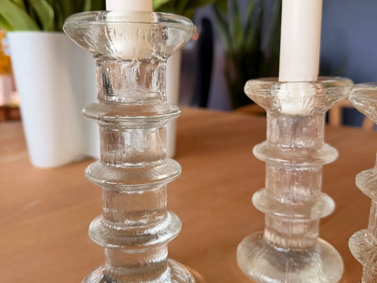 Billede 2 - Lysestage glas klar 3 stk. 