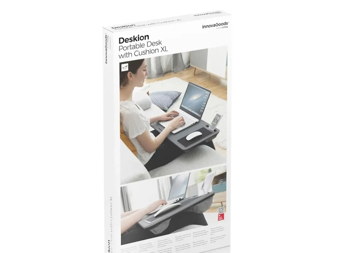 Billede 3 - Deskion bærbar laptopbord med XL-pude - grå/sort
