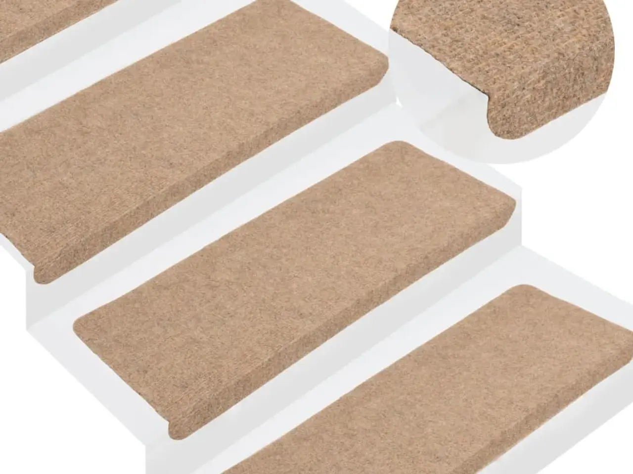 Billede 1 - Selvklæbende trappemåtter - 15 stk. 65 × 24,5 × 3,5 cm, beige