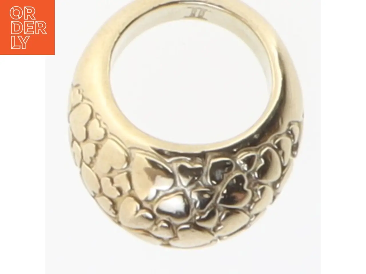 Billede 1 - Guldfarvet ring med hjerte mønster fra Dyrberg Kern (str. 54 mm)
