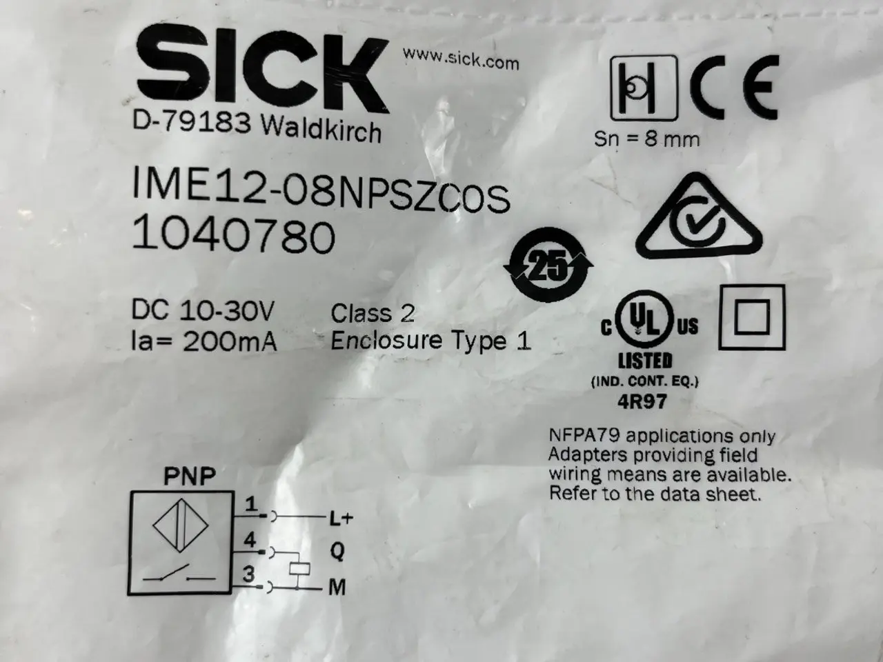 Billede 4 - SICK IME12-08NPSZC0S Proximity Sensor 8mm M12 PNP