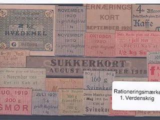 Rationeringsmærker - 1. Verdenskrig