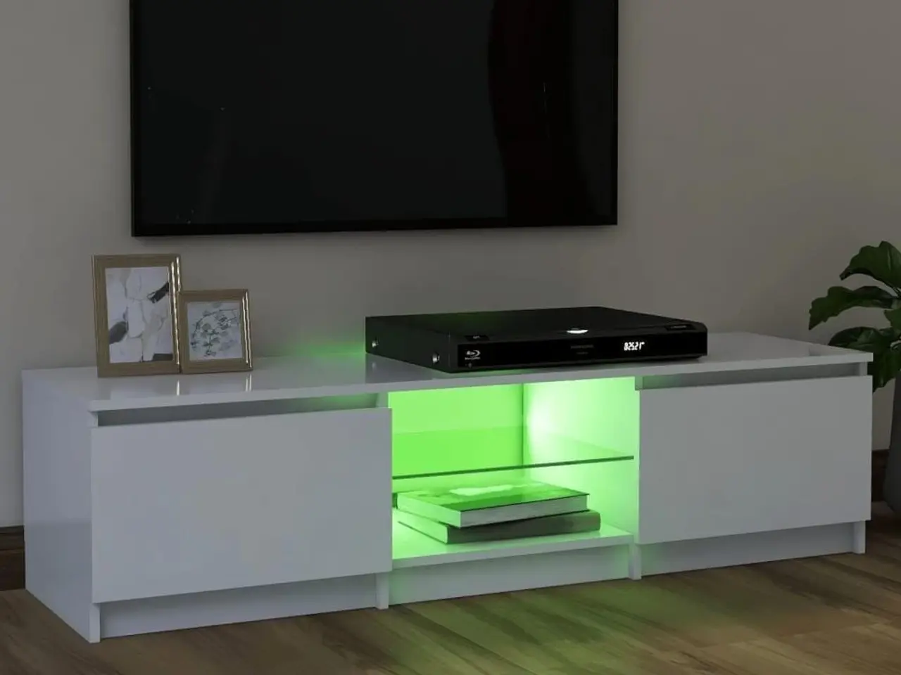 Billede 4 - Tv-skab med LED-lys 120x30x36 cm hvid