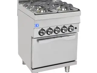 Gaskomfur med 4 Brændere og Gasovn (GN 1/1)