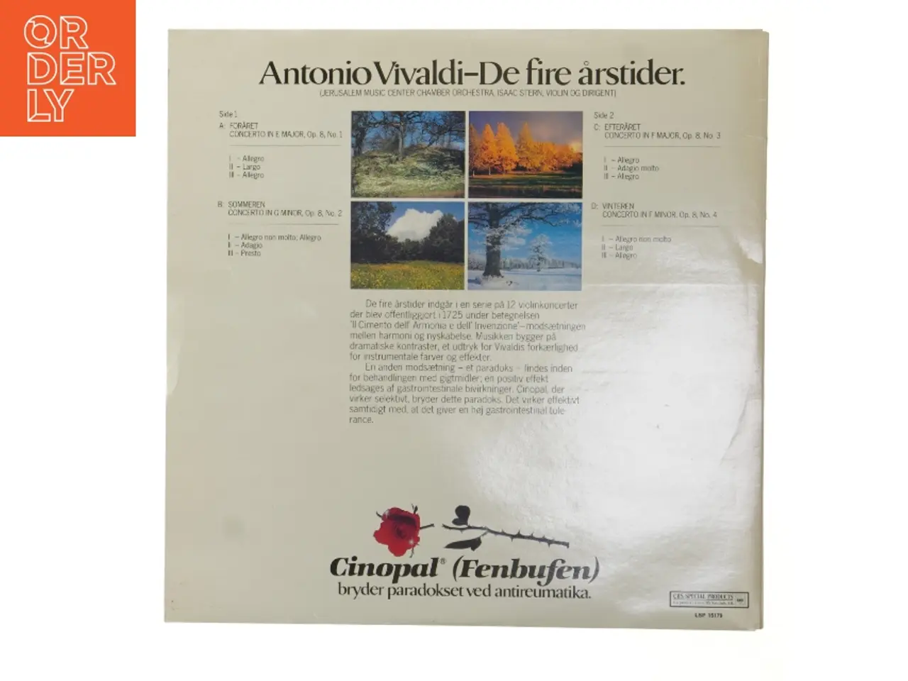 Billede 2 - Antonio Vivaldi - De fire årstider LP fra CBS