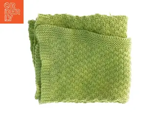 Grønt strikket tæppe (str. 64 x 36 cm)