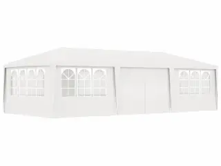 Festtelt med sidevægge 4x9 m 90 g/m² hvid